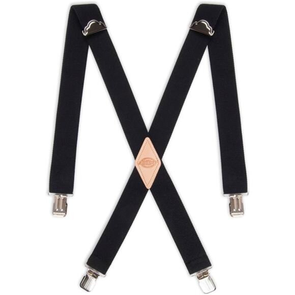 Dickies Men's 1 1/2 inch Solid Straight Clip Adjustable X Back Suspender - Picture 2 of 6